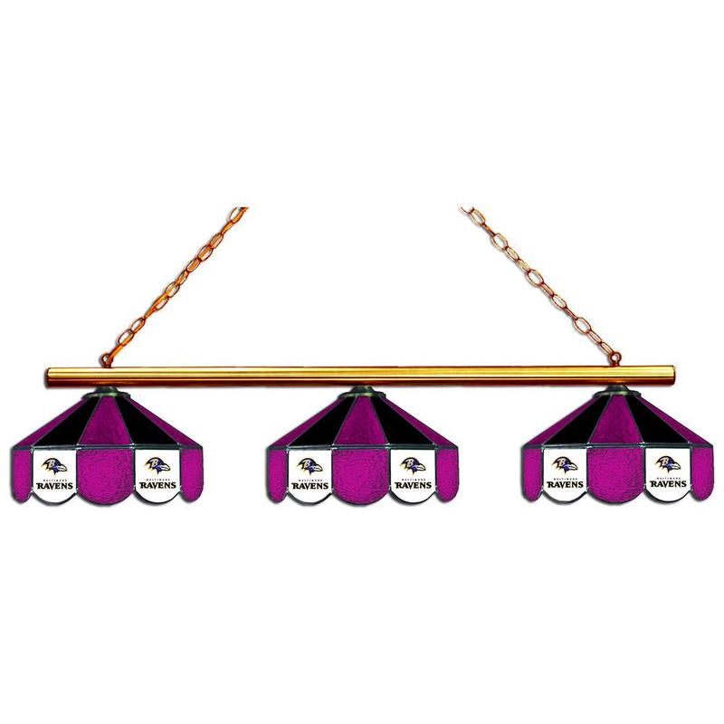 Baltimore Ravens NFL 3 Shade Billiards Stained Glass Lamp